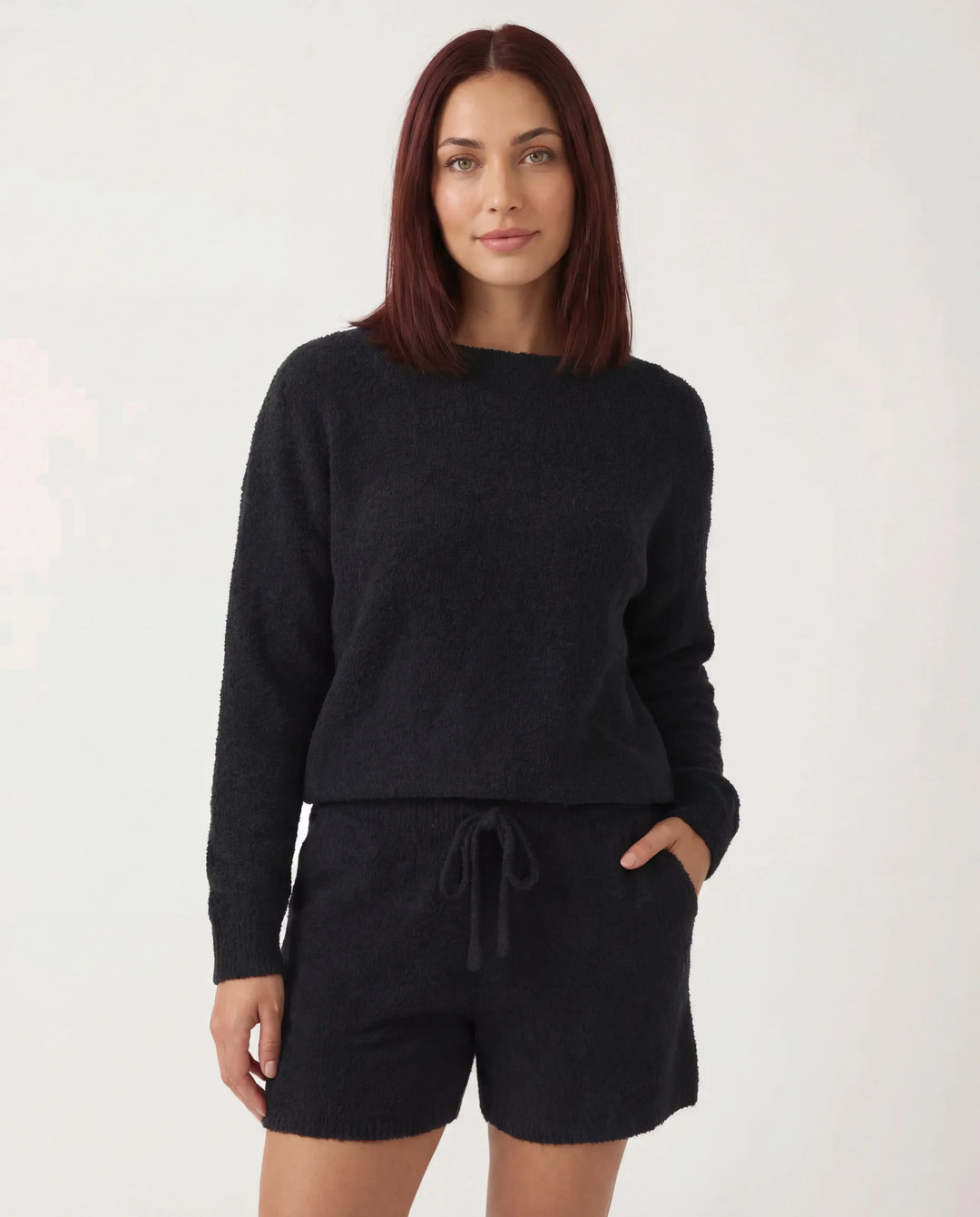 Black Bamboo Women Lounge Pullover