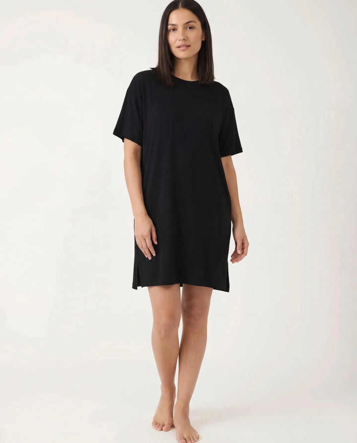 Schwarzes Bambus Lounge-Kleid für Damen
