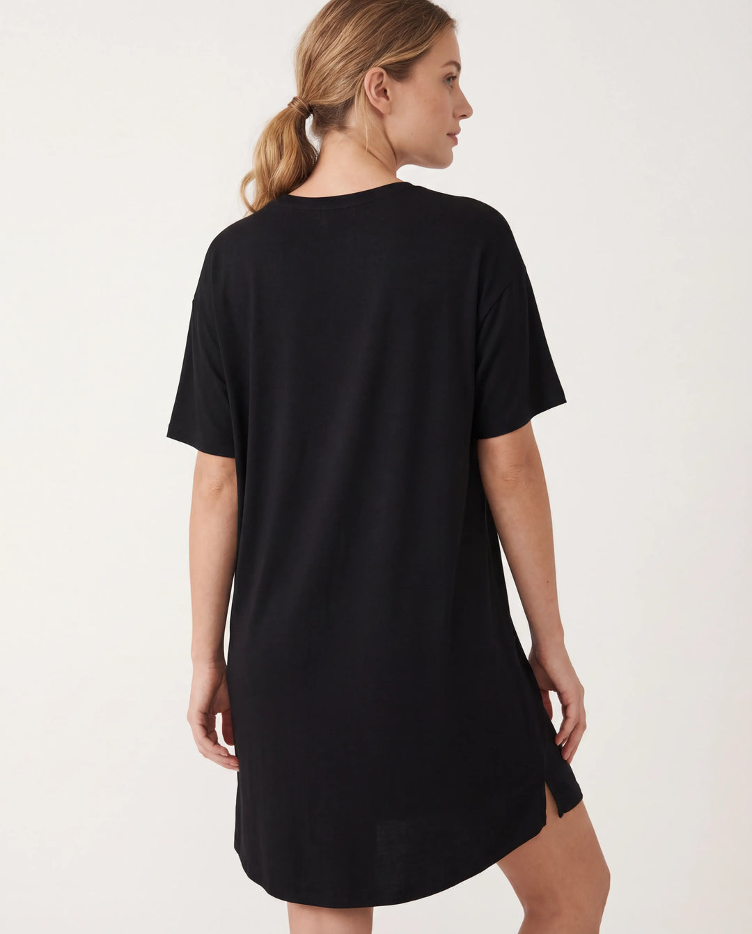 Schwarzes Bambus Lounge-Kleid für Damen