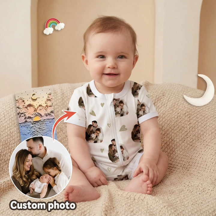 Babykleidung mit individuellem Gesicht im Allover-Print - Weich &amp; Skizzenhaft
