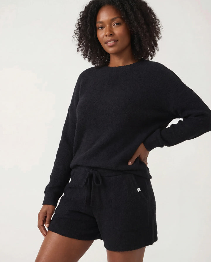 Schwarze Bambus Damen Lounge-Shorts