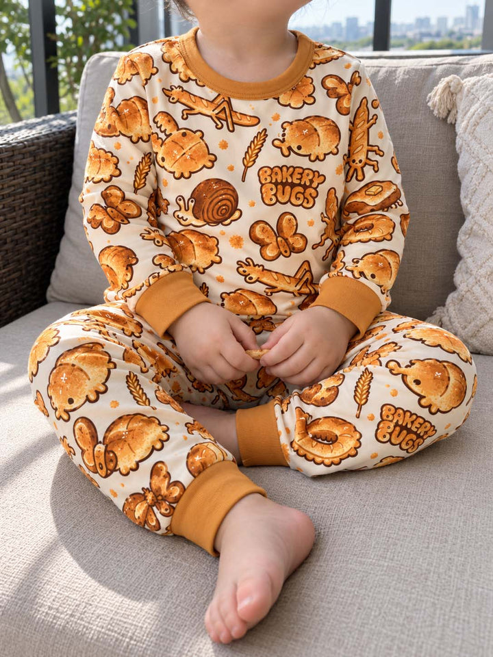 Adorable Bakery Bugs Collection Bamboo Two Piece Long Sleeve Pajama Set
