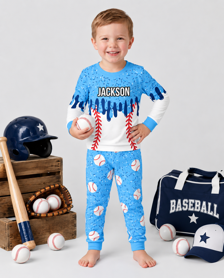 Icecream Drip  Bamboo Two Piece Long Sleeve Pajama Set