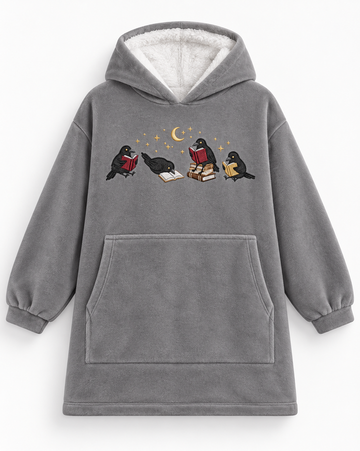 Raven Book Club Embroidered Blanket Hoodie