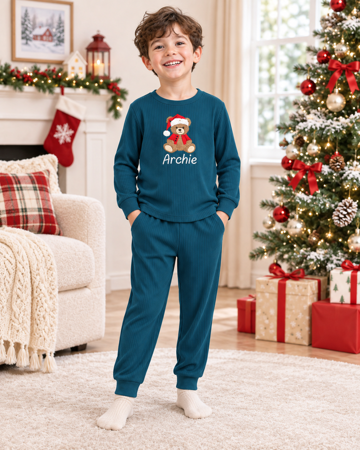 Zweiteiliges Langarm-Pyjama-Set mit Sommerfrüchten