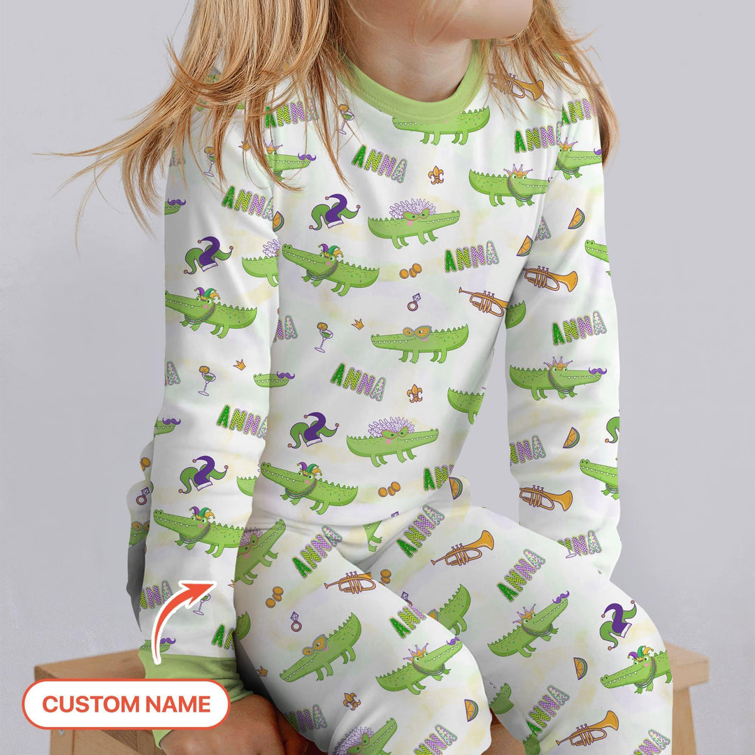 Zweiteiliges Langarm-Pyjama-Set mit Sommerfrüchten