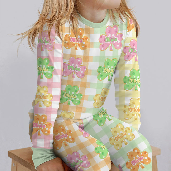 Zweiteiliges Langarm-Pyjama-Set mit Sommerfrüchten