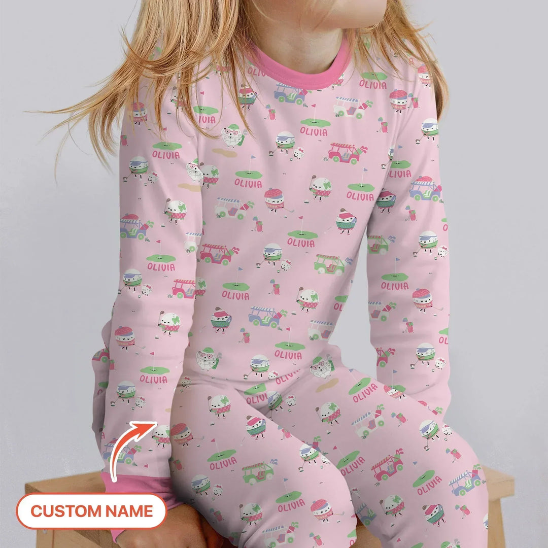 Zweiteiliges Langarm-Pyjama-Set mit Sommerfrüchten