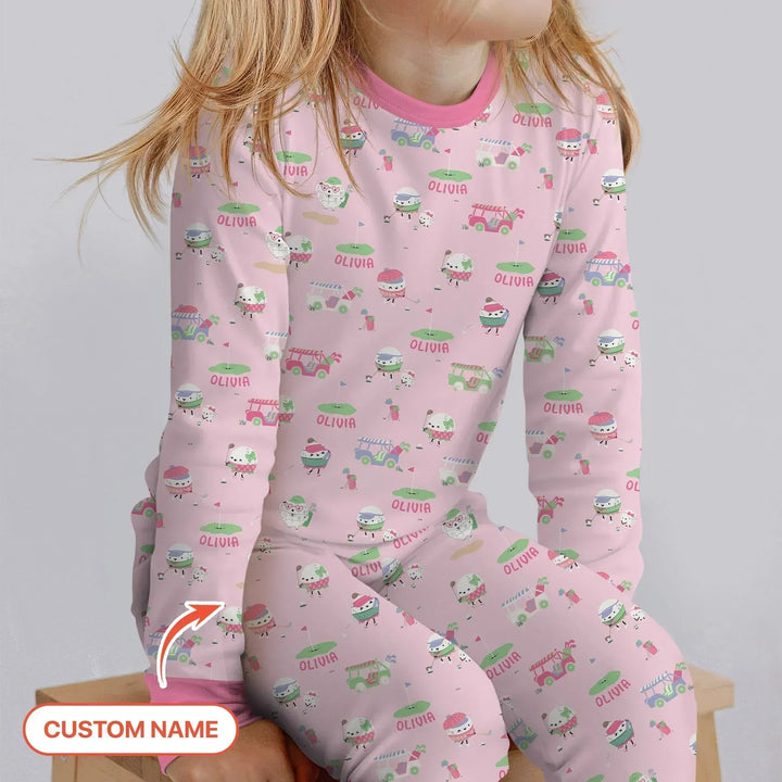 Zweiteiliges Langarm-Pyjama-Set mit Sommerfrüchten