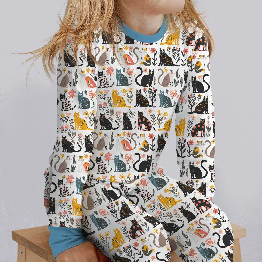 Zweiteiliges Langarm-Pyjama-Set mit Sommerfrüchten