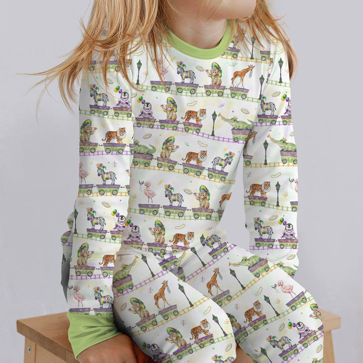 Zweiteiliges Langarm-Pyjama-Set mit Sommerfrüchten