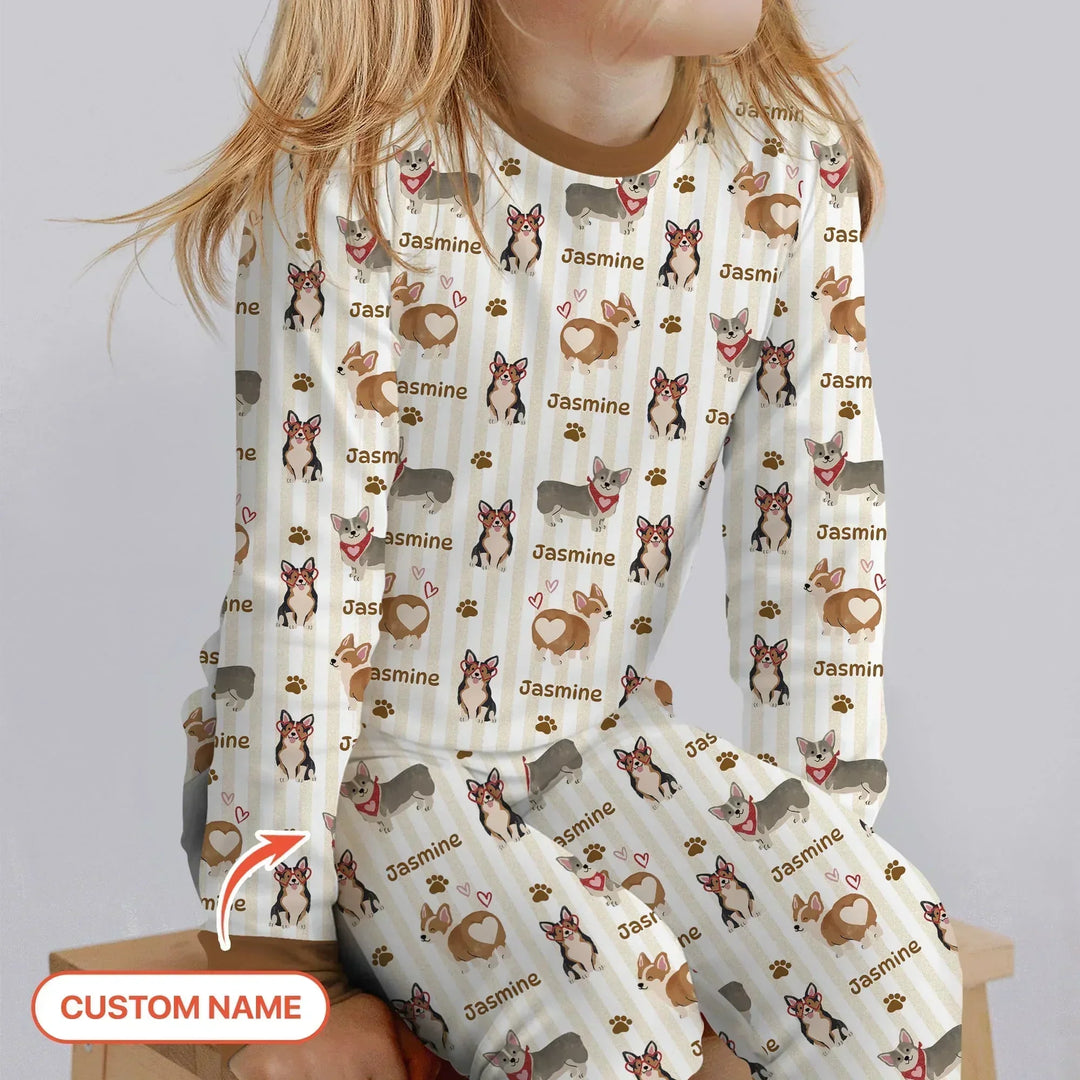 Zweiteiliges Langarm-Pyjama-Set mit Sommerfrüchten