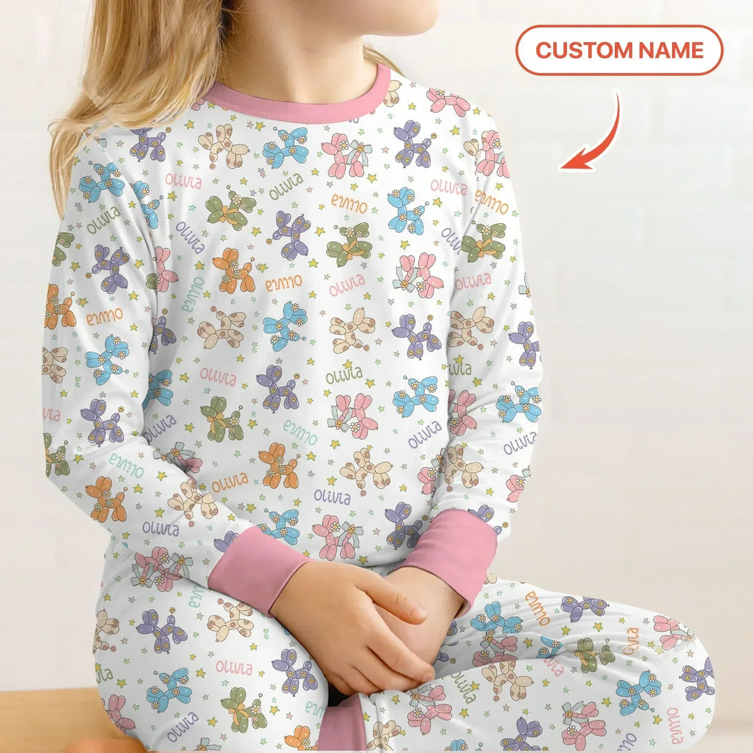 Zweiteiliges Langarm-Pyjama-Set mit Sommerfrüchten