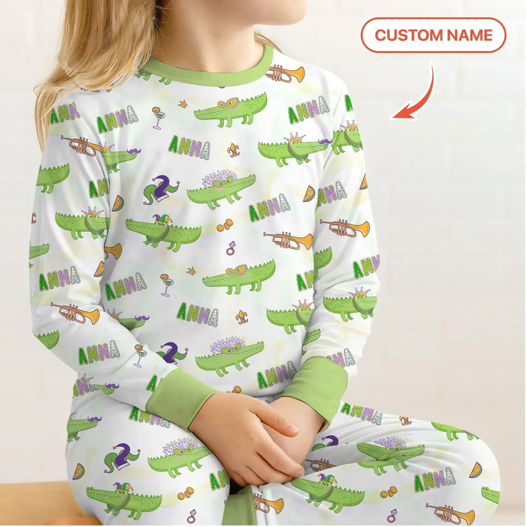 Zweiteiliges Langarm-Pyjama-Set mit Sommerfrüchten
