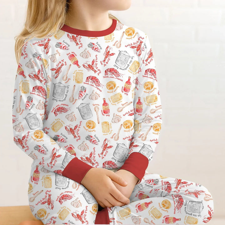 Zweiteiliges Langarm-Pyjama-Set mit Sommerfrüchten
