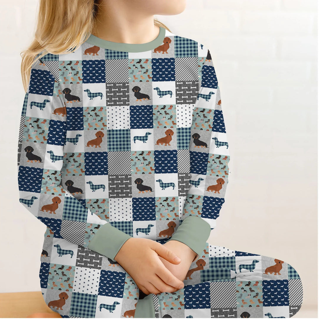 Zweiteiliges Langarm-Pyjama-Set mit Sommerfrüchten