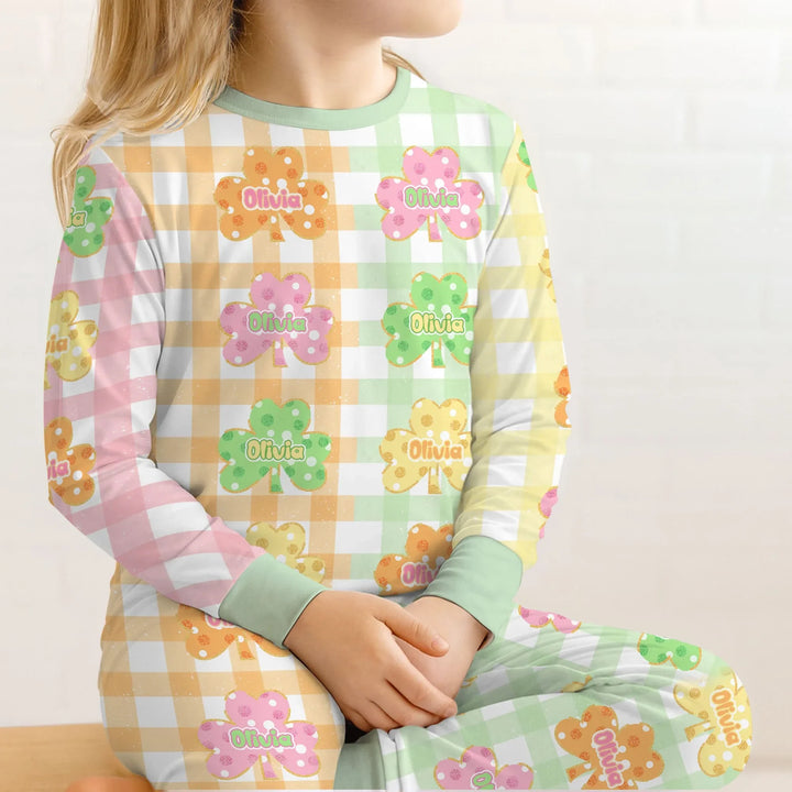 Zweiteiliges Langarm-Pyjama-Set mit Sommerfrüchten