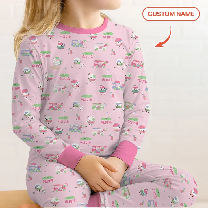 Zweiteiliges Langarm-Pyjama-Set mit Sommerfrüchten
