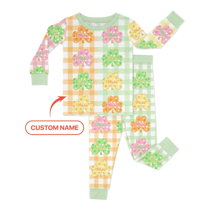 Zweiteiliges Langarm-Pyjama-Set mit Sommerfrüchten