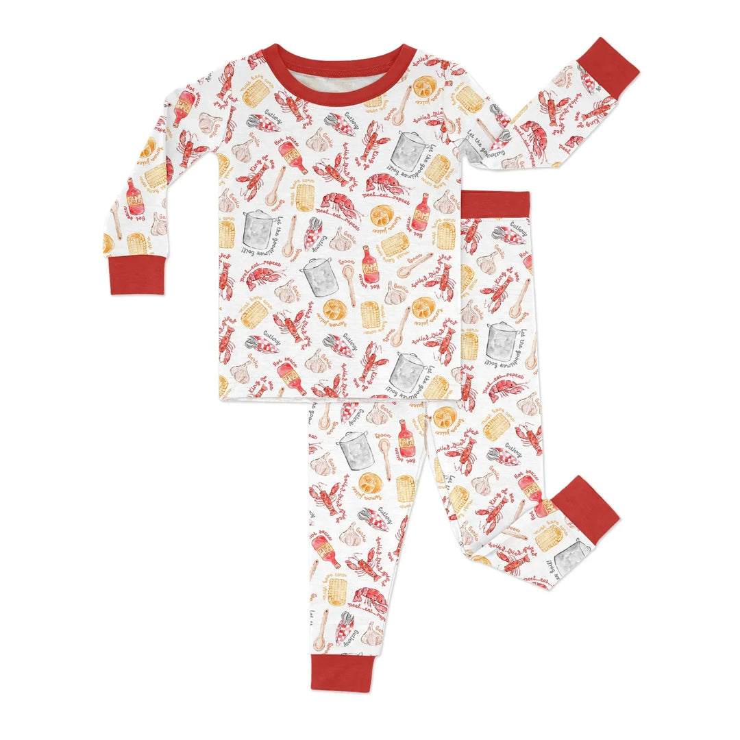 Zweiteiliges Langarm-Pyjama-Set mit Sommerfrüchten