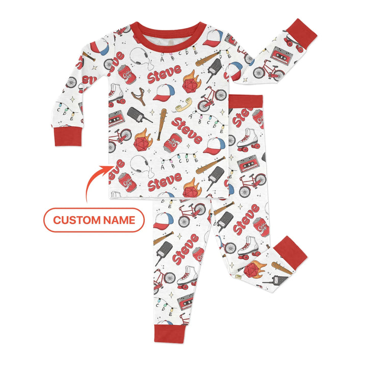 Zweiteiliges Langarm-Pyjama-Set mit Sommerfrüchten