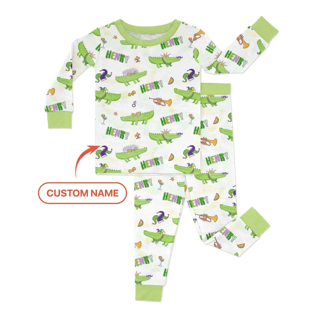 Zweiteiliges Langarm-Pyjama-Set mit Sommerfrüchten