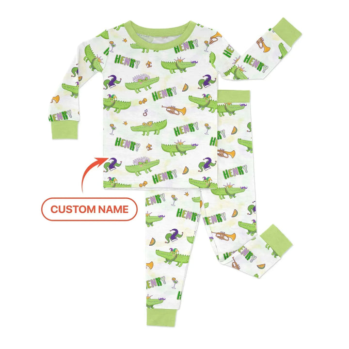 Zweiteiliges Langarm-Pyjama-Set mit Sommerfrüchten