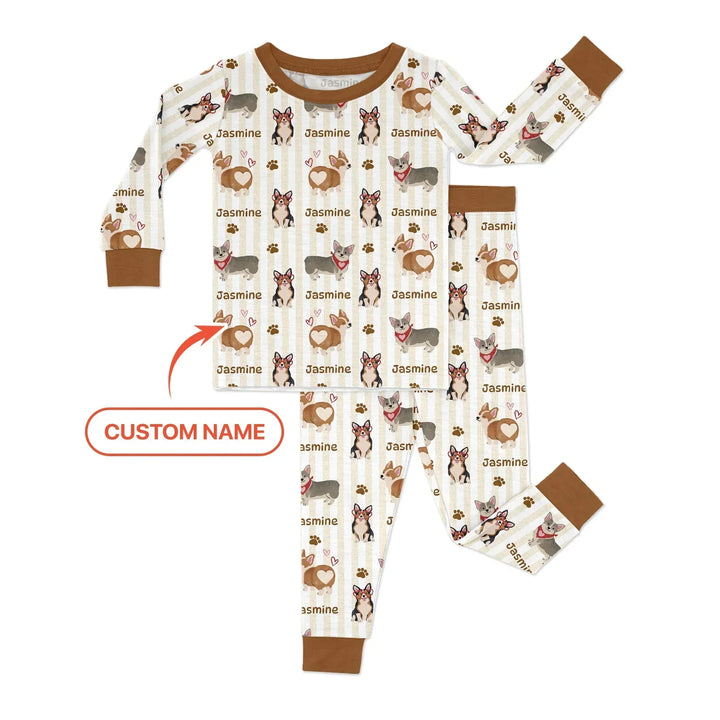 Zweiteiliges Langarm-Pyjama-Set mit Sommerfrüchten