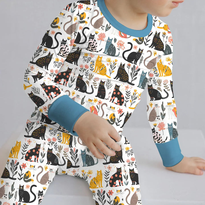 Zweiteiliges Langarm-Pyjama-Set mit Sommerfrüchten