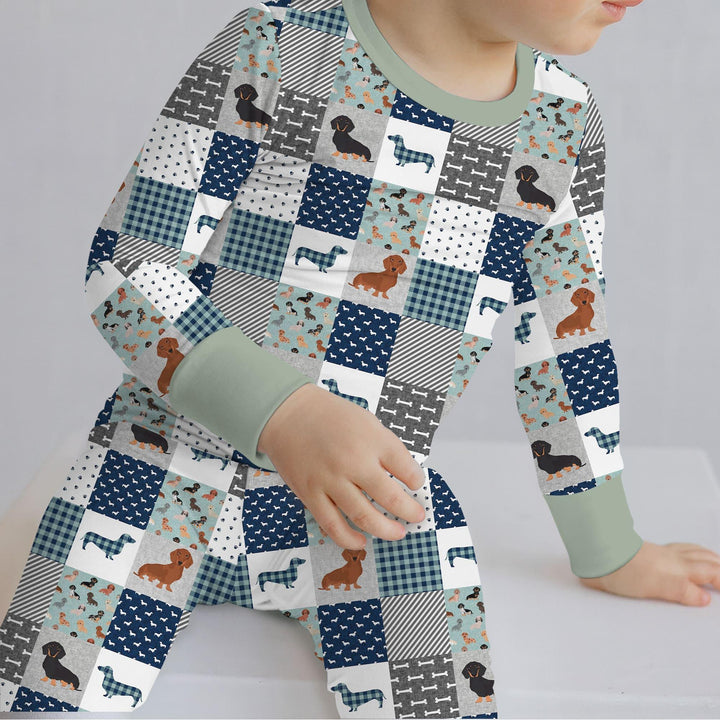 Zweiteiliges Langarm-Pyjama-Set mit Sommerfrüchten