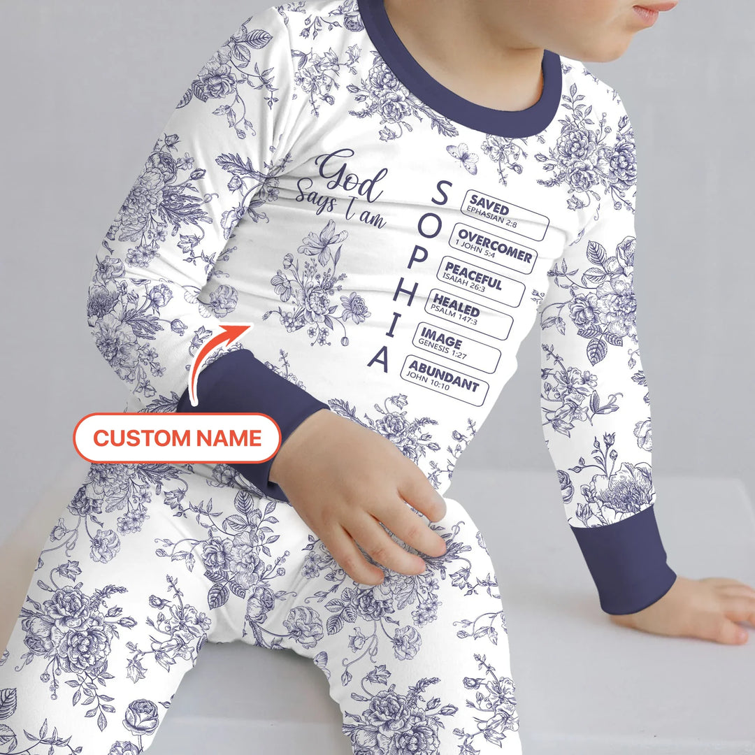 Zweiteiliges Langarm-Pyjama-Set mit Sommerfrüchten