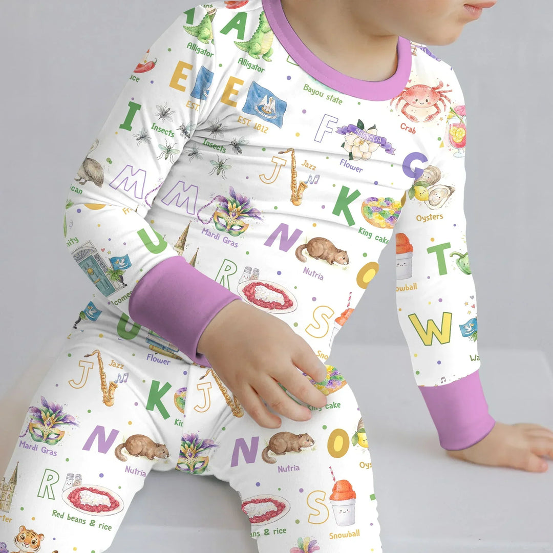 Zweiteiliges Langarm-Pyjama-Set mit Sommerfrüchten