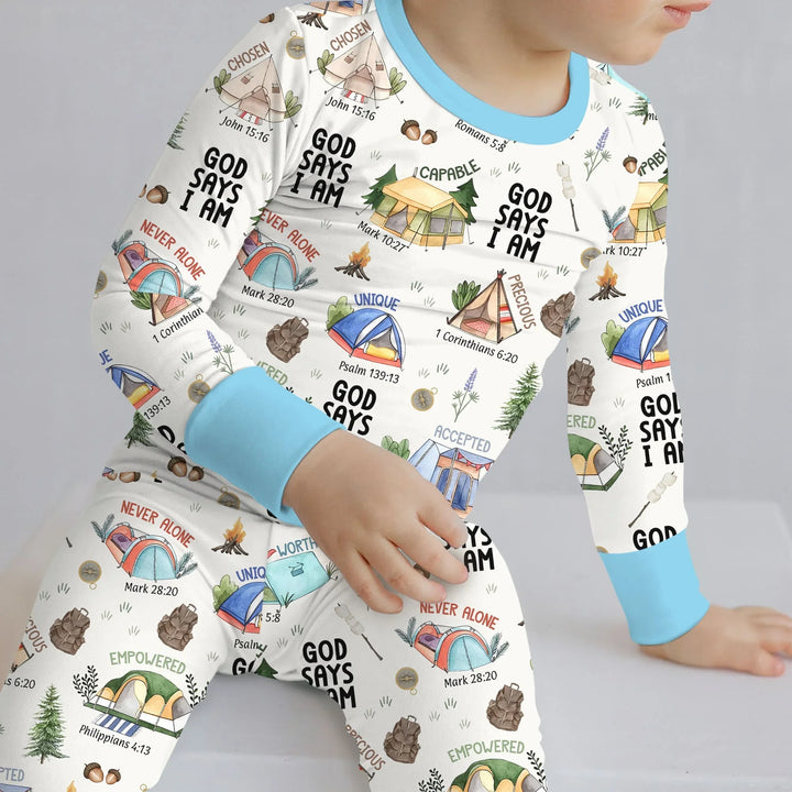 Zweiteiliges Langarm-Pyjama-Set mit Sommerfrüchten