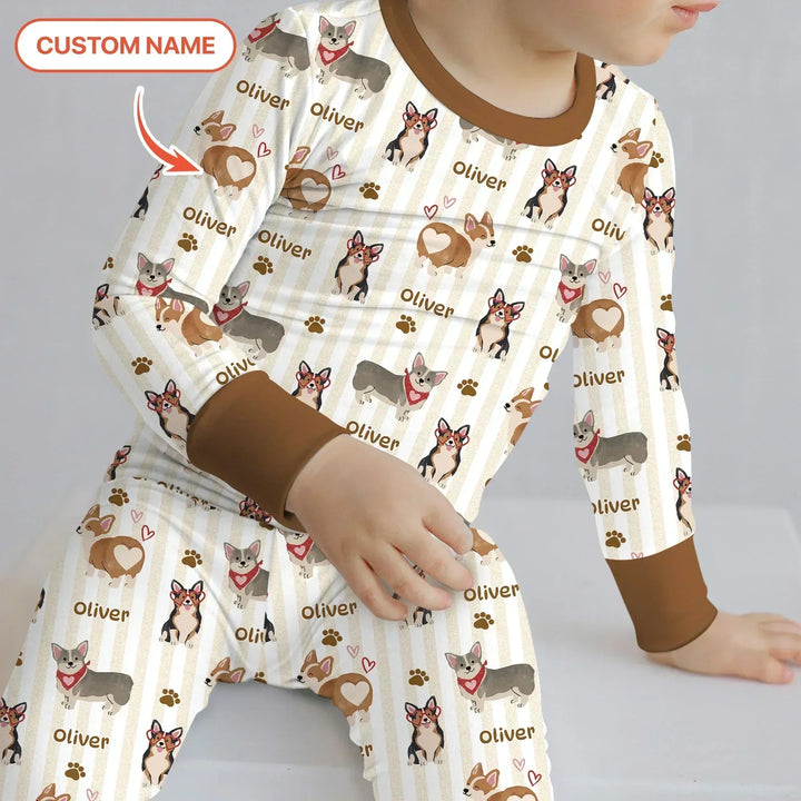 Zweiteiliges Langarm-Pyjama-Set mit Sommerfrüchten