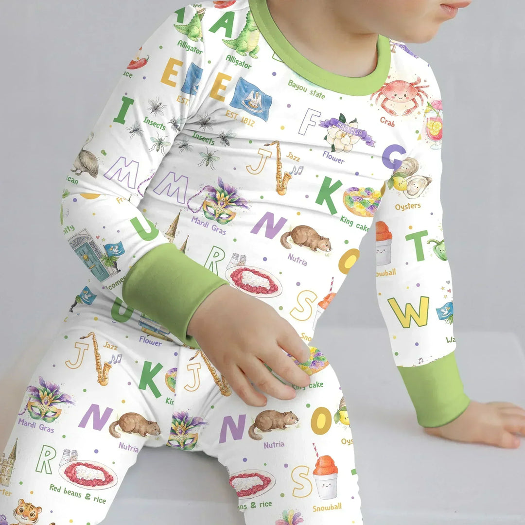 Zweiteiliges Langarm-Pyjama-Set mit Sommerfrüchten