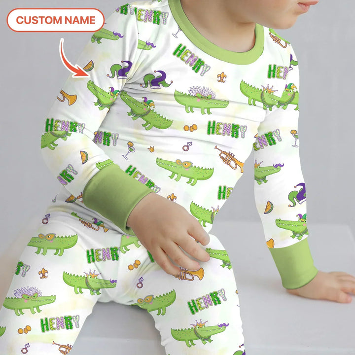 Zweiteiliges Langarm-Pyjama-Set mit Sommerfrüchten
