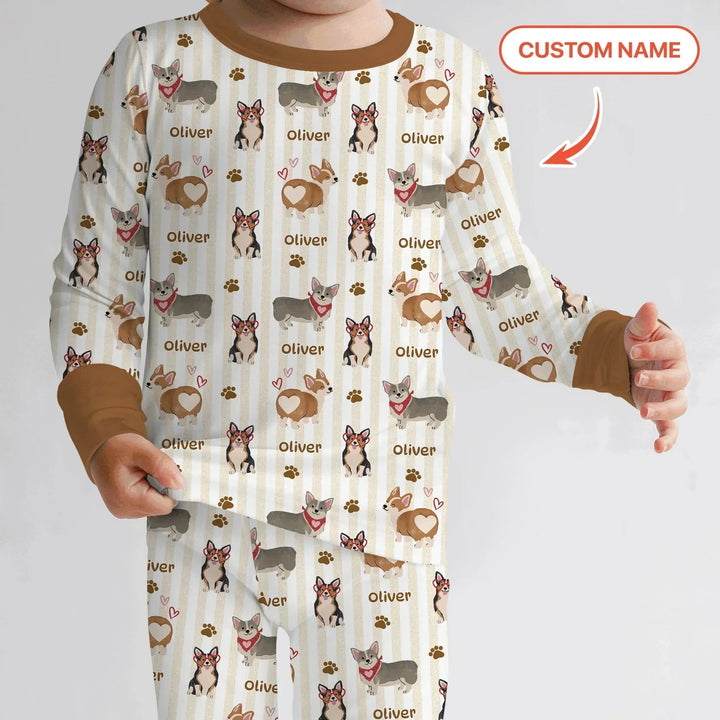 Zweiteiliges Langarm-Pyjama-Set mit Sommerfrüchten