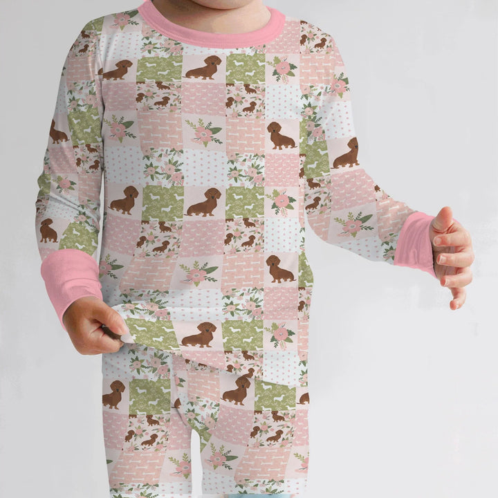Zweiteiliges Langarm-Pyjama-Set mit Sommerfrüchten