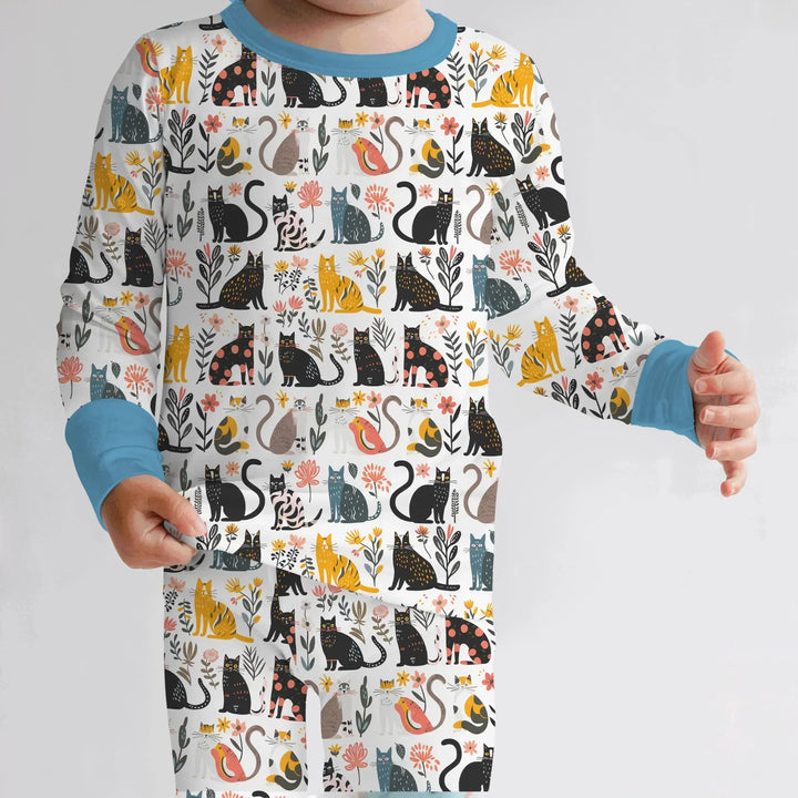 Zweiteiliges Langarm-Pyjama-Set mit Sommerfrüchten