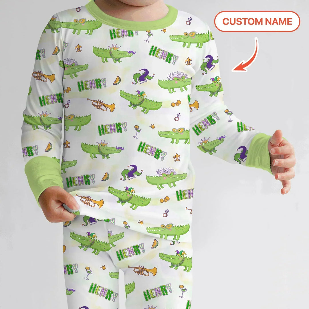 Zweiteiliges Langarm-Pyjama-Set mit Sommerfrüchten