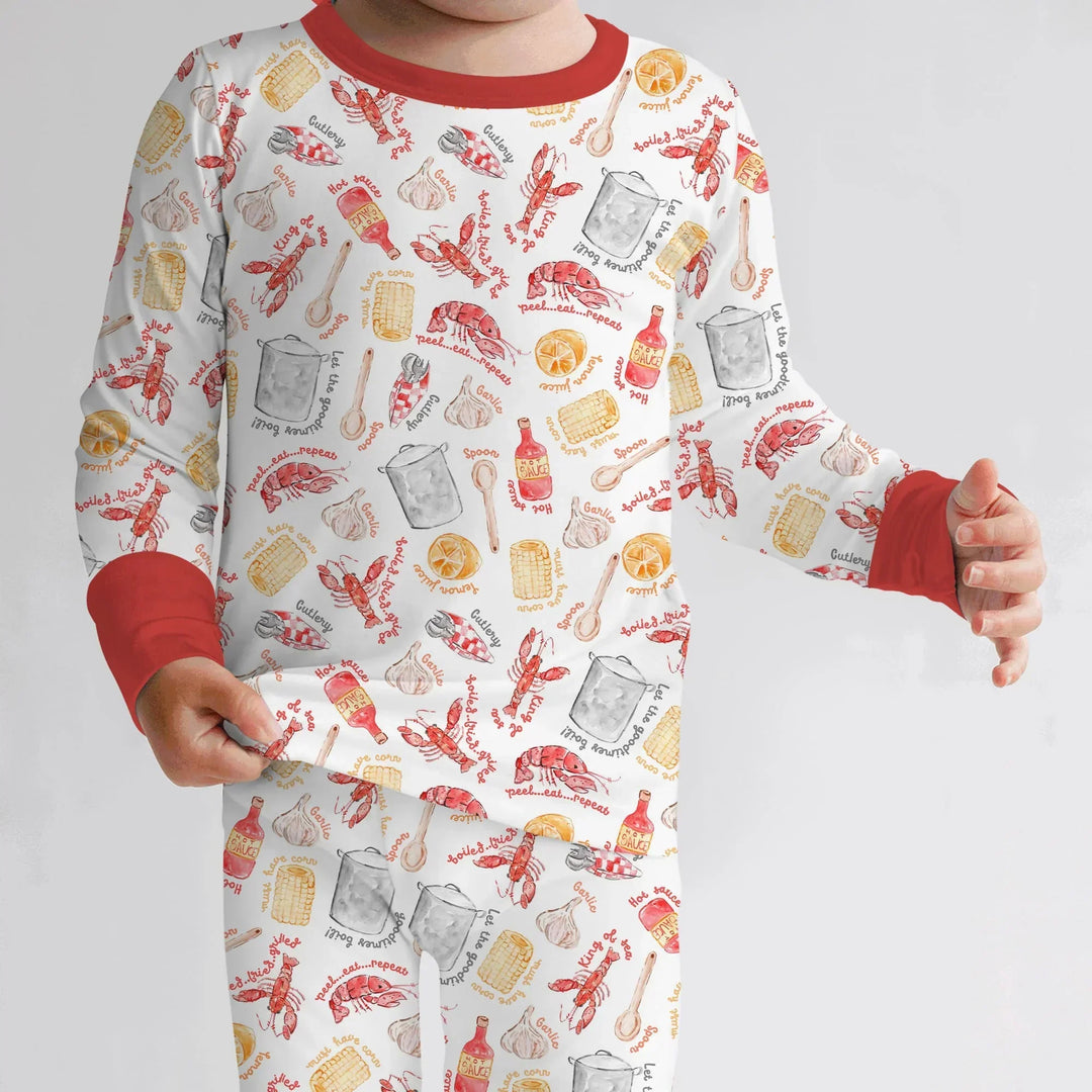 Zweiteiliges Langarm-Pyjama-Set mit Sommerfrüchten