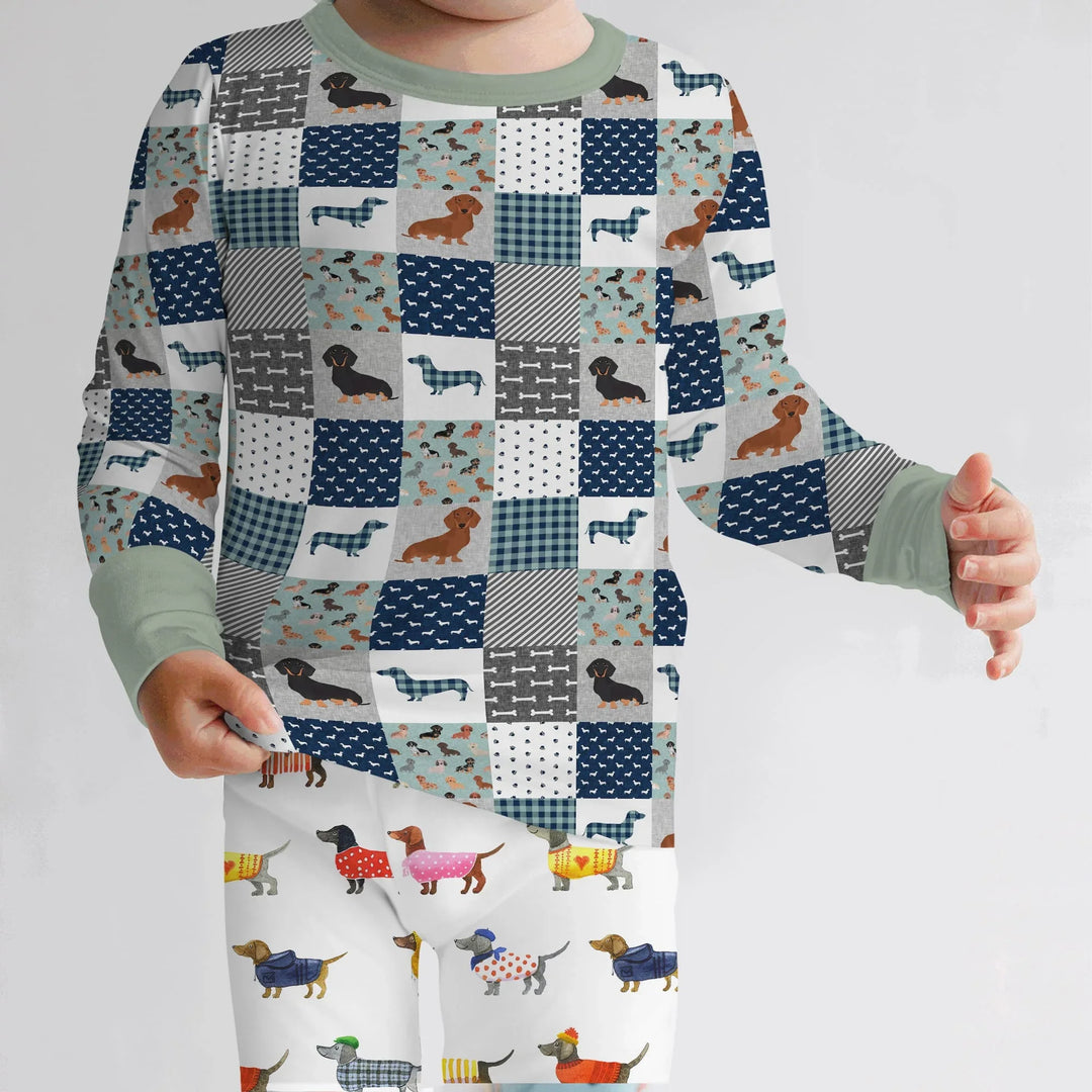 Zweiteiliges Langarm-Pyjama-Set mit Sommerfrüchten
