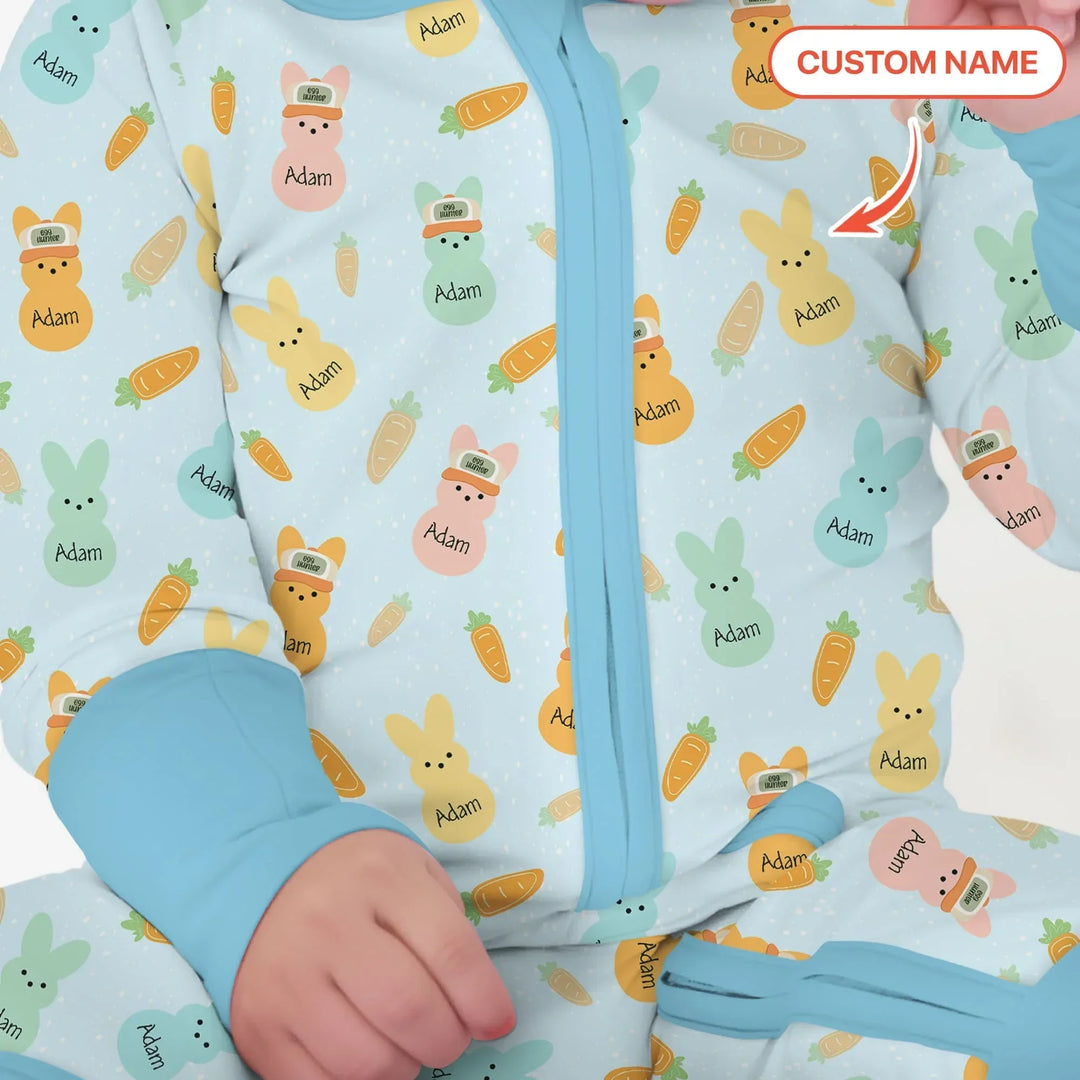 Custom Name Easter Bunny Bamboo Convertible Zippy