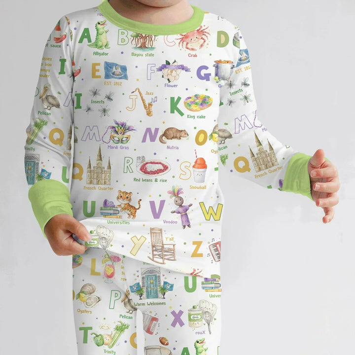Zweiteiliges Langarm-Pyjama-Set mit Sommerfrüchten