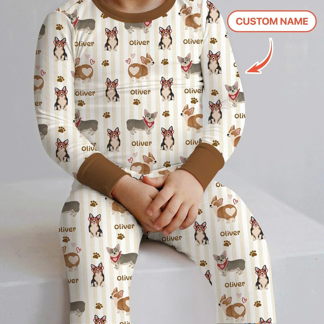 Zweiteiliges Langarm-Pyjama-Set mit Sommerfrüchten