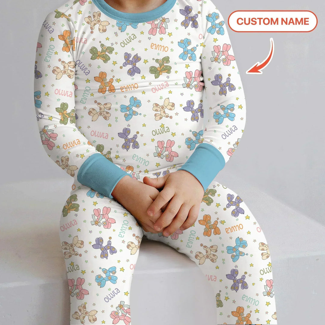 Zweiteiliges Langarm-Pyjama-Set mit Sommerfrüchten