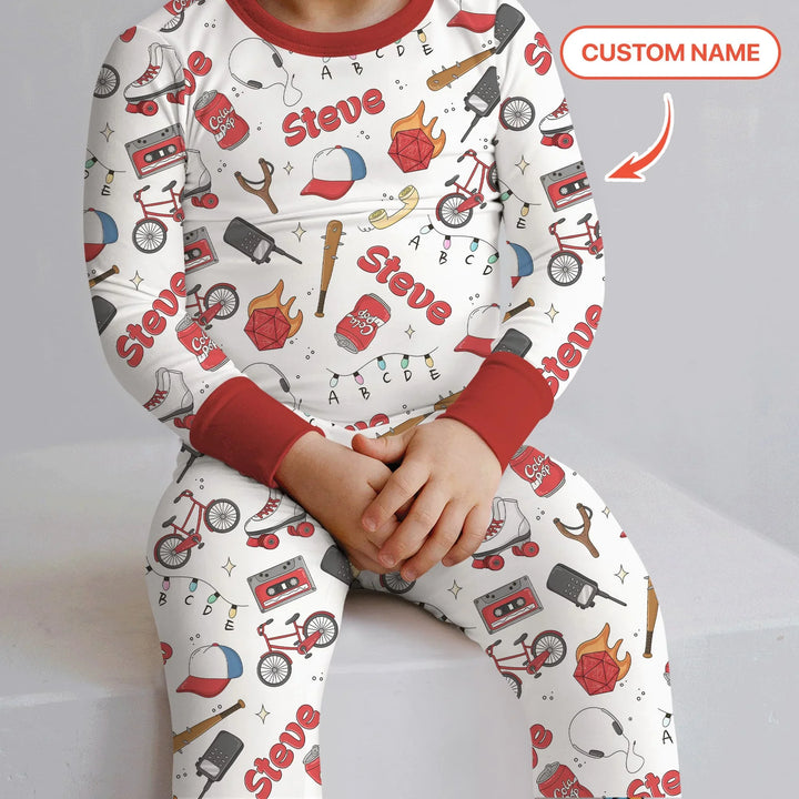 Zweiteiliges Langarm-Pyjama-Set mit Sommerfrüchten