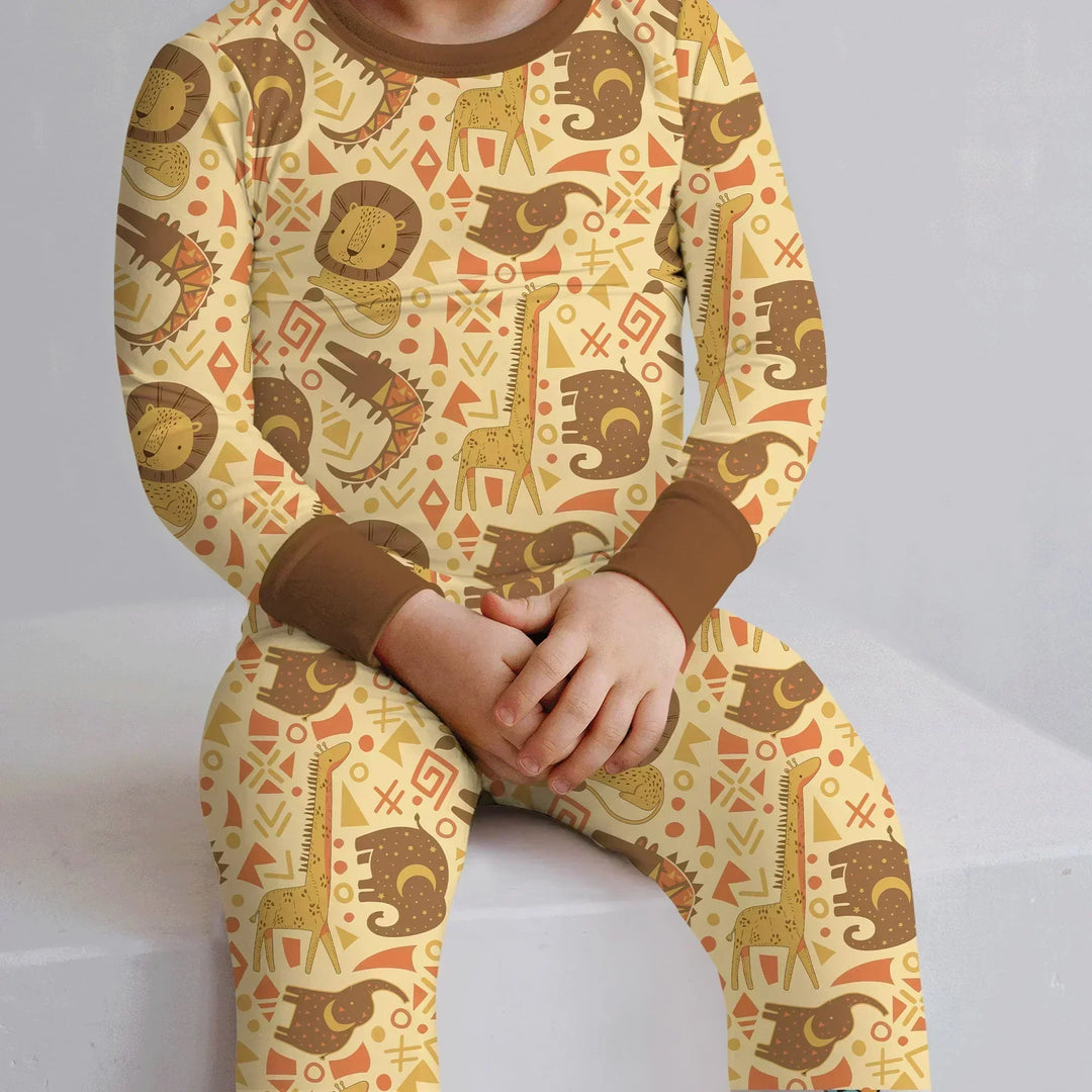 Zweiteiliges Langarm-Pyjama-Set mit Sommerfrüchten