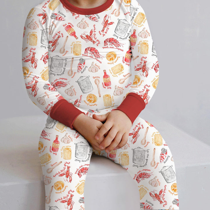 Zweiteiliges Langarm-Pyjama-Set mit Sommerfrüchten