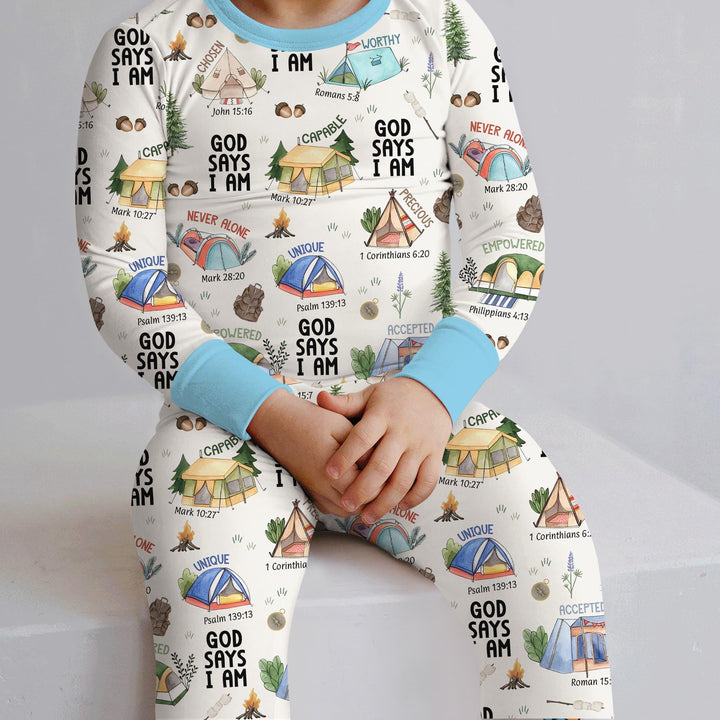 Zweiteiliges Langarm-Pyjama-Set mit Sommerfrüchten